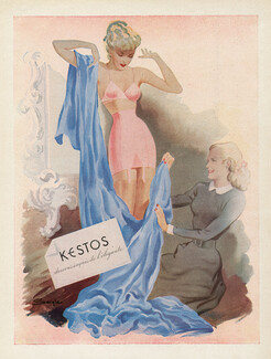 Kestos (Lingerie) 1948 Girdle, Brassiere, Seigle
