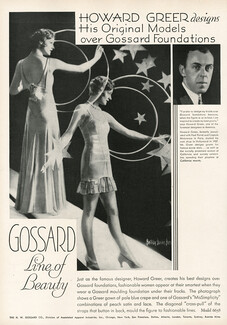 Gossard (Lingerie) 1931 Girdle, Evening Gown, Howard Greer Designer Portrait, Bertram Dorien Basabé photographer