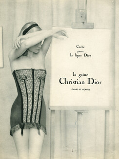 Christian Dior (Lingerie) 1955 Lace Girdle Corselette