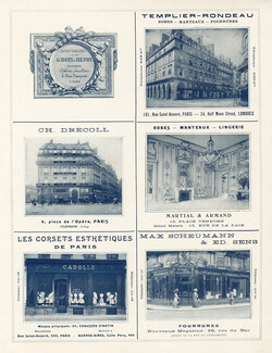 Cadolle, Martial Et Armand, Drecoll, Boin-Taburet, Max Scheumann 1908 Shop Window