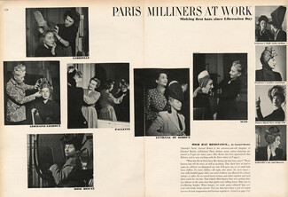 Paris Milliners at Work, 1944 - Legroux Soeurs, Gabrielle, Lucienne of Reboux, Paulette, Suzy, Rose Descat (Portraits)