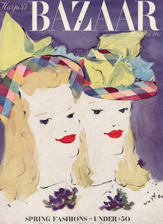 Marcel Vertès 1941 Portraits, Fashion Illustration Hats
