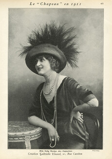 Chanel 1911 Black Hat Feathers, Gaby Deslys, Photo Félix