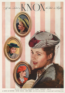 Knox (Millinery) 1943 Fashion Photography Hats