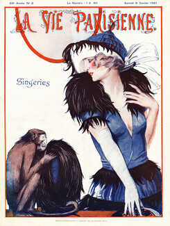 Jacques Leclerc 1921 Singeries, Monkey Fur, La Vie Parisienne cover