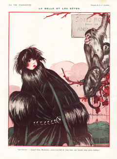 Leclerc 1921 La Belle et les Bêtes, Monkey Fur, Elegant Parisienne