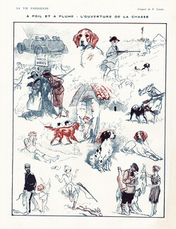Pierre Lissac 1921 ''L'Ouverture de la Chasse'' Hunting Dog