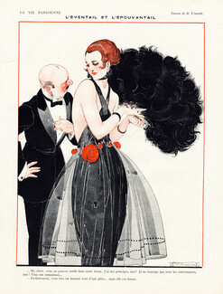 René Vincent 1921 L'Eventail et l'Epouvantail, Elegant Parisienne, Fan