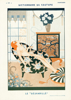 Le "Déshabillé", 1922 - Felix de Goyon Smoker Nude, Cigarette Holder, Decorative Art