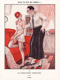 Georges Pavis 1935 Consultations Périlleuses, Lesbian Doctor, Garters, Stockings
