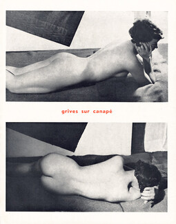 Germaine Krull 1935 Grives sur canapé, Nude Photography