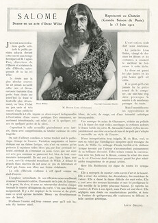 Salomé, 1912 - Ida Rubinstein, Roger Karl, Odette de Fehl, Theatre Costume, Texte par Louis Delluc, 5 pages