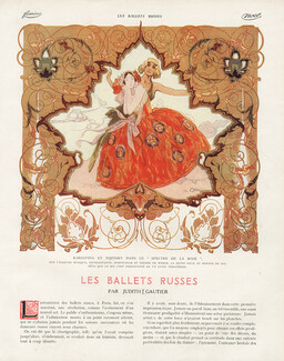 Les Ballets Russes 1911 Vaslav Nijinsky, Tamara Karsavina &quot;Le Spectre de la Rose&quot; 5 illustrated pages