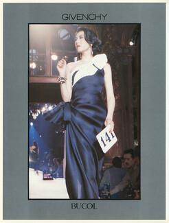 Givenchy 1983 Evening Gown, Robe du soir bleu nuit, Fashion Show