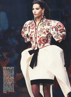 Chanel 1987 Robe du soir à double jupe, Boléro brodé, Evening Gown, Embroidery
