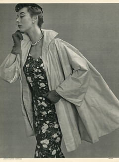 Lanvin Castillo 1954 Manteau en soie de Ducharne, Robe imprimée de Staron