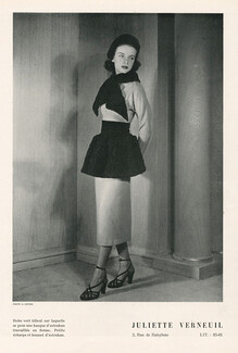 Juliette Verneuil 1948 Basque en Astrakan, Photo André Ostier