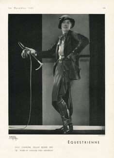 Chanel 1931 Equestrienne, Vera Arkwright (Vera Bate Lombardi, close associate of Coco Chanel), Photo Demeyer