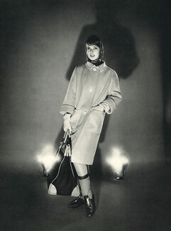 Hermès (Couture) 1960s Manteau en drap de cocher de Castelain (fabric) Handbag