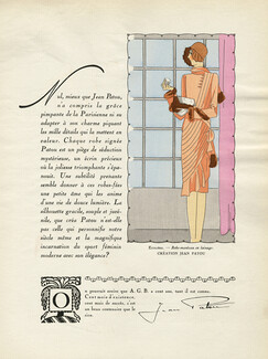 Jean Patou & Paquin 1928 Pochoir, Robe-Manteau, Dresses, Coats, AGB (Art Goût Beauté)