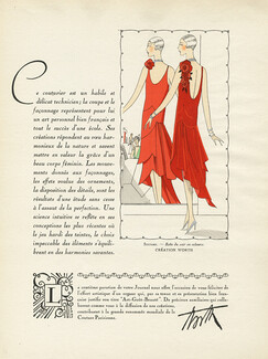 Worth & Redfern 1928 Pochoir, Evening Dress, AGB (Art Goût Beauté)