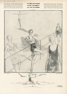 Jane Regny & Hermès 1930 Swimwear, Cap d'Antibes "Club Nautique" P. de Chassagne