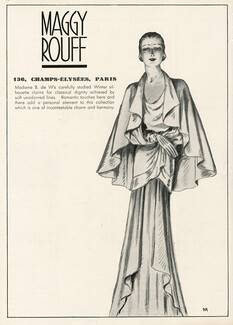 Maggy Rouff 1930 Evening Gown, Harper's Bazaar