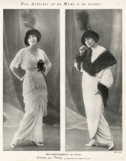 Mistinguett 1912 Evening Gown & Fur Coat Parry