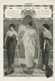 Margaine-Lacroix 1913 Robes du soir, Evening Gown, Embroidery