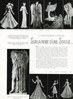 Sur la Robe d'une Statue..., 1939 - New York World Fair, Paquin, Jean Patou, Bruyère, Jean Dessès, Maggy Rouff, Worth, Jeanne Lanvin..., Text by Jean Labusquière, 2 pages