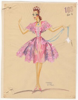 Freddy Wittop 1930s, original costume design, gouache, signed