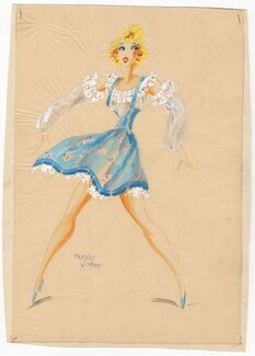 Freddy Wittop 1930s, original costume design, gouache, signed
