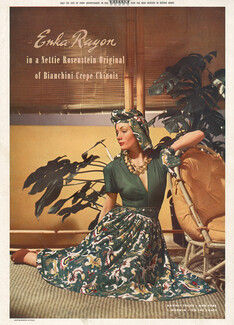 Nettie Rosenstein 1942 Crêpe Chinois, Bianchini Férier, Photo George Hoyningen-Huene