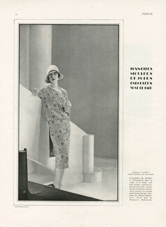 Chantal (Couture) 1928 Princesse Beleselski, Crêpe imprimé, "Glozel" Bianchini Férier, Photo George Hoyningen-Huene