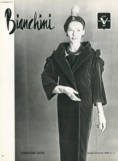 Christian Dior 1955 Manteau en velours, Bianchini Férier