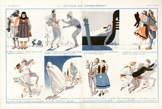 René Préjelan 1920 "Le Retour du Conquérant" Serbie, Maroc, Italie, Alsace, Autriche, Stamboul, Allemagne, Traditional Costume