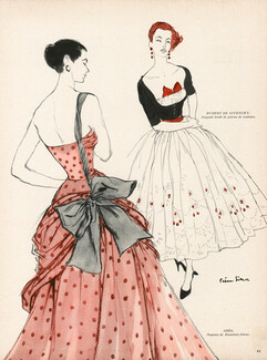 Grès & Givenchy 1953 Evening Gown, Pierre Simon, Organza from Bianchini Férier
