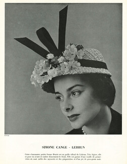 Simone Cange 1950 Paille de Lebrun, Fleurs et Gros grain, Photo Philippe Pottier