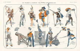 Chéri Hérouard 1916 "De Tolbiac à Verdun" les Reines des Batailles, Military Costumes, Armure, Queens Battles