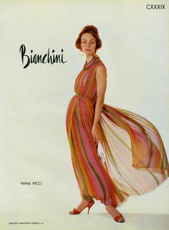 Nina Ricci 1960 Summer Dress, Bianchini Férier