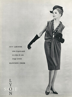 Guy Laroche 1960 Summer Dress, Bianchini Férier, Photo Guy Arsac