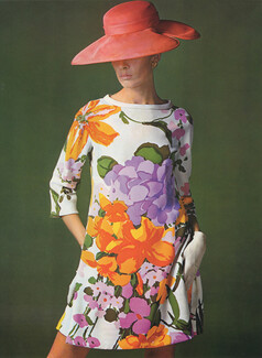 Lanvin Castillo 1967 Summer Dress, Bianchini Férier, Photo J.L Guégan