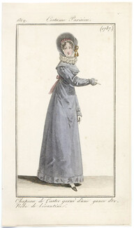 Le Journal des Dames et des Modes 1819 Costume Parisien N°1787