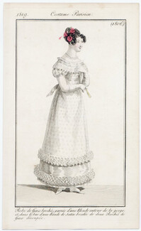 Le Journal des Dames et des Modes 1819 Costume Parisien N°1806