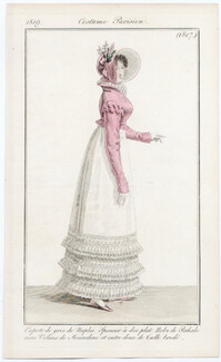Le Journal des Dames et des Modes 1819 Costume Parisien N°1807