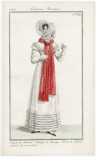 Le Journal des Dames et des Modes 1819 Costume Parisien N°1824
