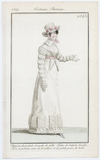 Le Journal des Dames et des Modes 1819 Costume Parisien N°1843