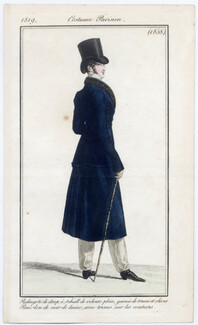 Le Journal des Dames et des Modes 1819 Costume Parisien N°1858