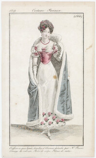 Le Journal des Dames et des Modes 1819 Costume Parisien N°1866