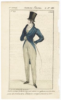 Le Journal des Dames et des Modes 1822 Costume Parisien BELGIAN EDITION N°168